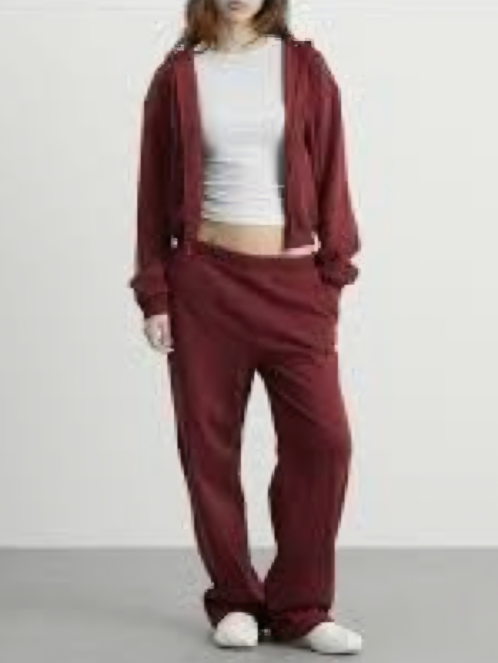Skims Zip Up Hoodie And Wide Leg Sweatpants